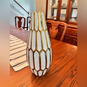 Gold and white vase